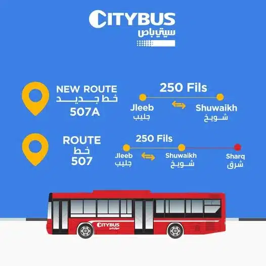 Kuwait Bus Route 507A iiQ8 KuwaitBus latest bus routes in Kuwait